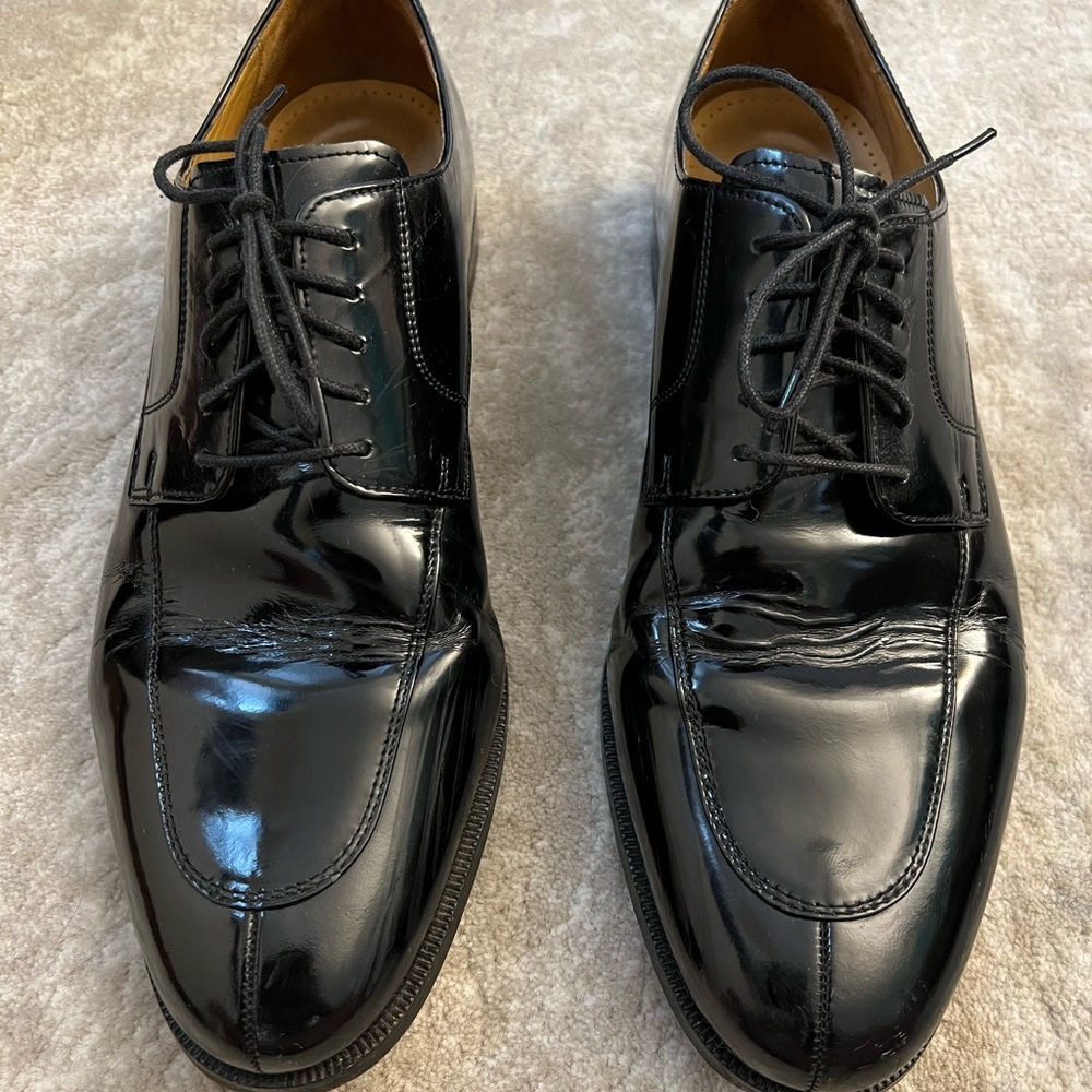 Cole Haan Mens Oxfords Black Split Toe Lace Up Dress Shoes